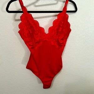 Red Lace Bodysuit